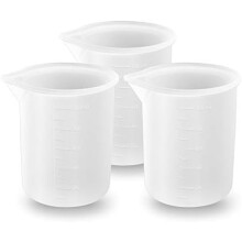 Mät med förtroende: Genomskinliga koppar, non-stick silikon, återanvändbara silikonblandningskoppar, tydliga vågar, noggranna mätningar, 3