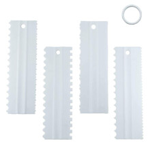 Tortenschaber-Set, lebensmittelechter Kunststoff, verstellbarer Tortenglätter, verschiedene Designtexturen für perfekte Tortenranddekoration,