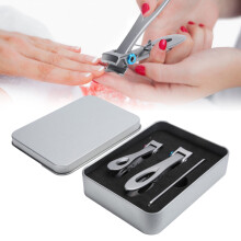 Großmaul Edelstahl-Nagelknipser-Set mit Feile & Hornhautentferner