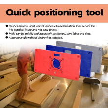 Woodworking Router Table Insert Plate Set with 4 Rings, 232x119mm Gray