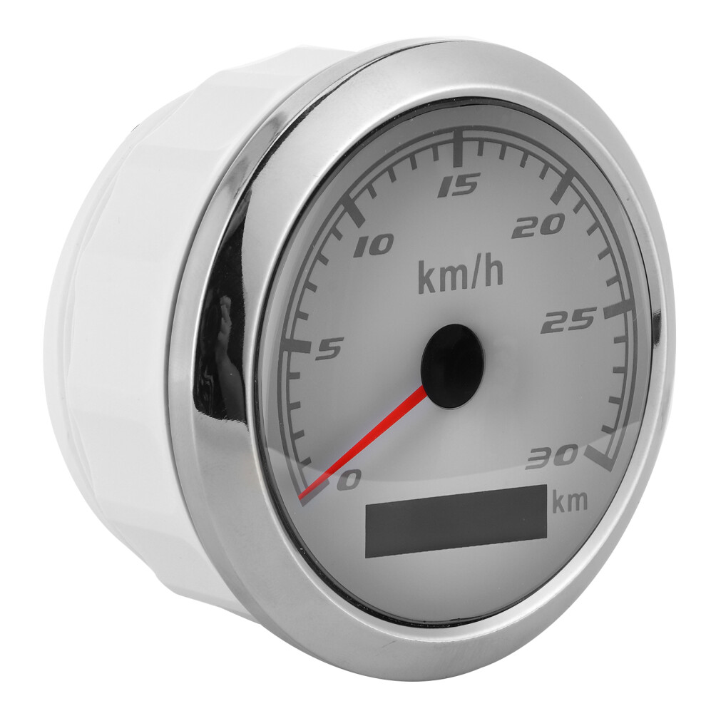 Gps Speedometer 30Km/H Odometer 85Mm Waterproof Ip67 For Marine Car Motorcycle White 7671360088392