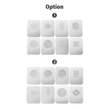 8pcs Metal Gobos Graphics Plates for Optical Snoot, 8 x 6.1cm, Silver