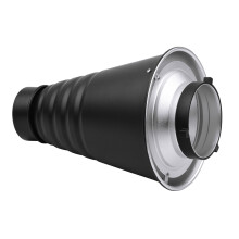 Large Metal Conical Snoot with Honeycomb & 5 Color Filters for Studio Flash