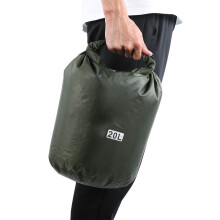 Klappbarer PVC-Wasserdichter Fassbeutel 40L für Camping Wandern Strand Militärgrün