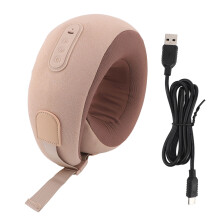 U Shaped Massage Pillow Pink Brown USB Heat Cervical for Home Car