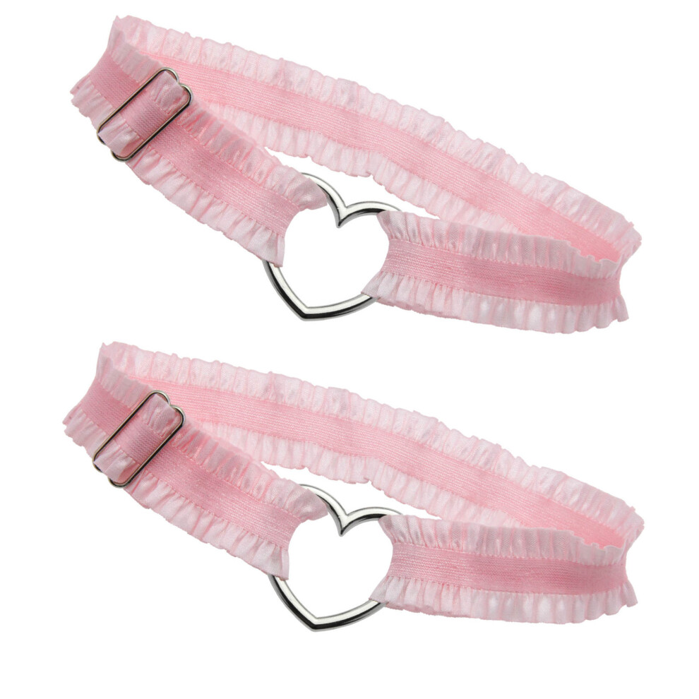 Pink Leg Garters Lace Ruched Thigh Harness For Stylish Party