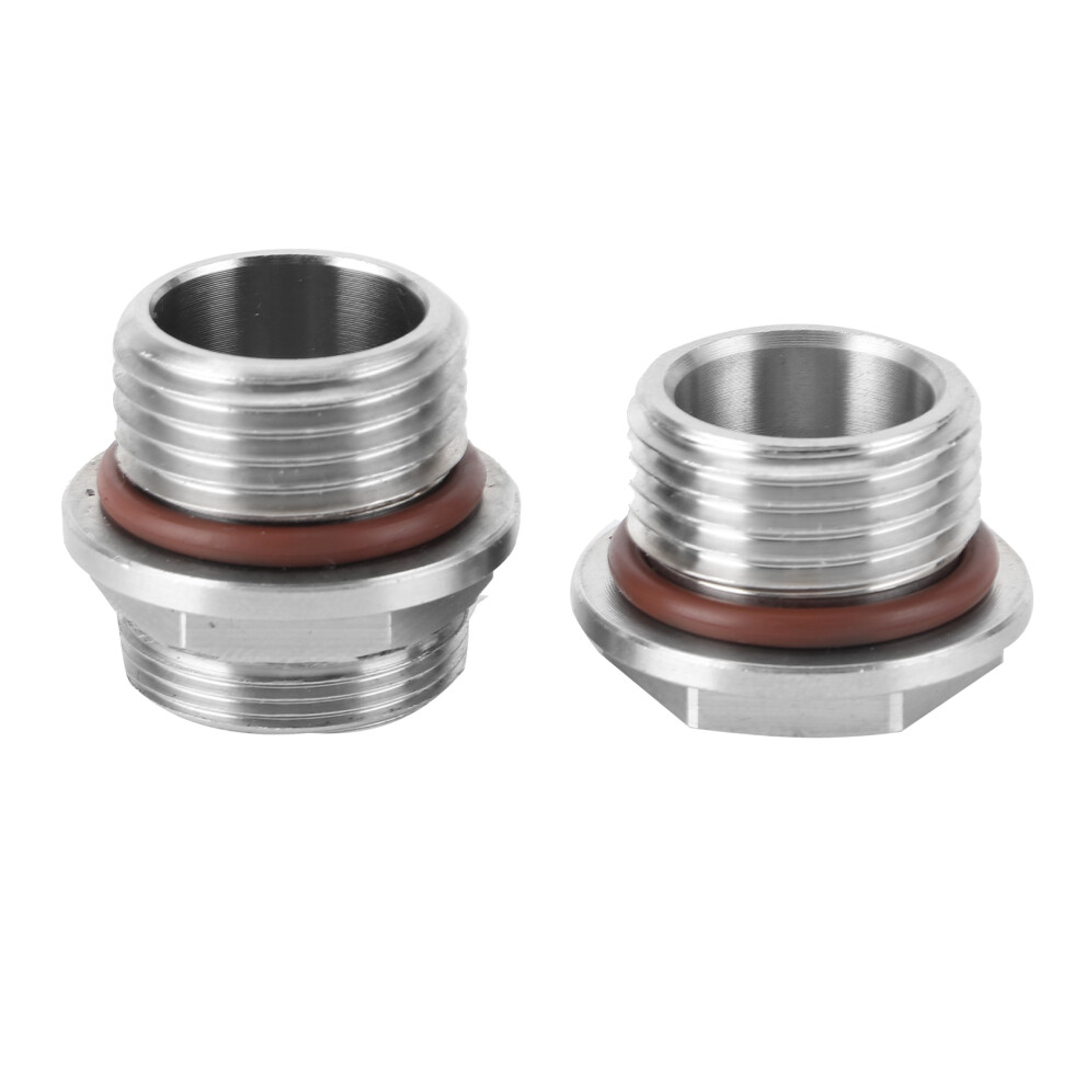 2Pcs Stainless Steel Fuel Injection To Carburetor Conversion Fitting Kit Silver 8151360102414
