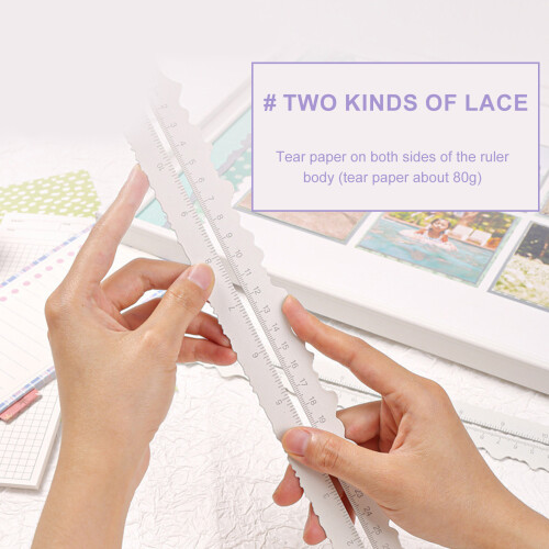 Irregular Edged Ruler Metal Craft Ruler Paper Tearing Ruler 1
