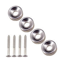 4Pcs Neck Joint Bushings Ferrules & Bolts Electric-Silver