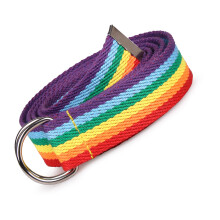 Braided Rainbow Waist Belt Woven Braided-Rainbow A model 126