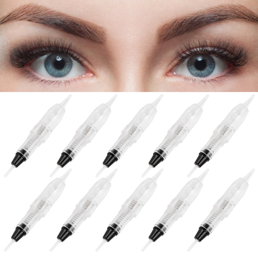 10pcs Precise Steel Tattoo Cartridge Needles for Eyebrow & Eyeliner