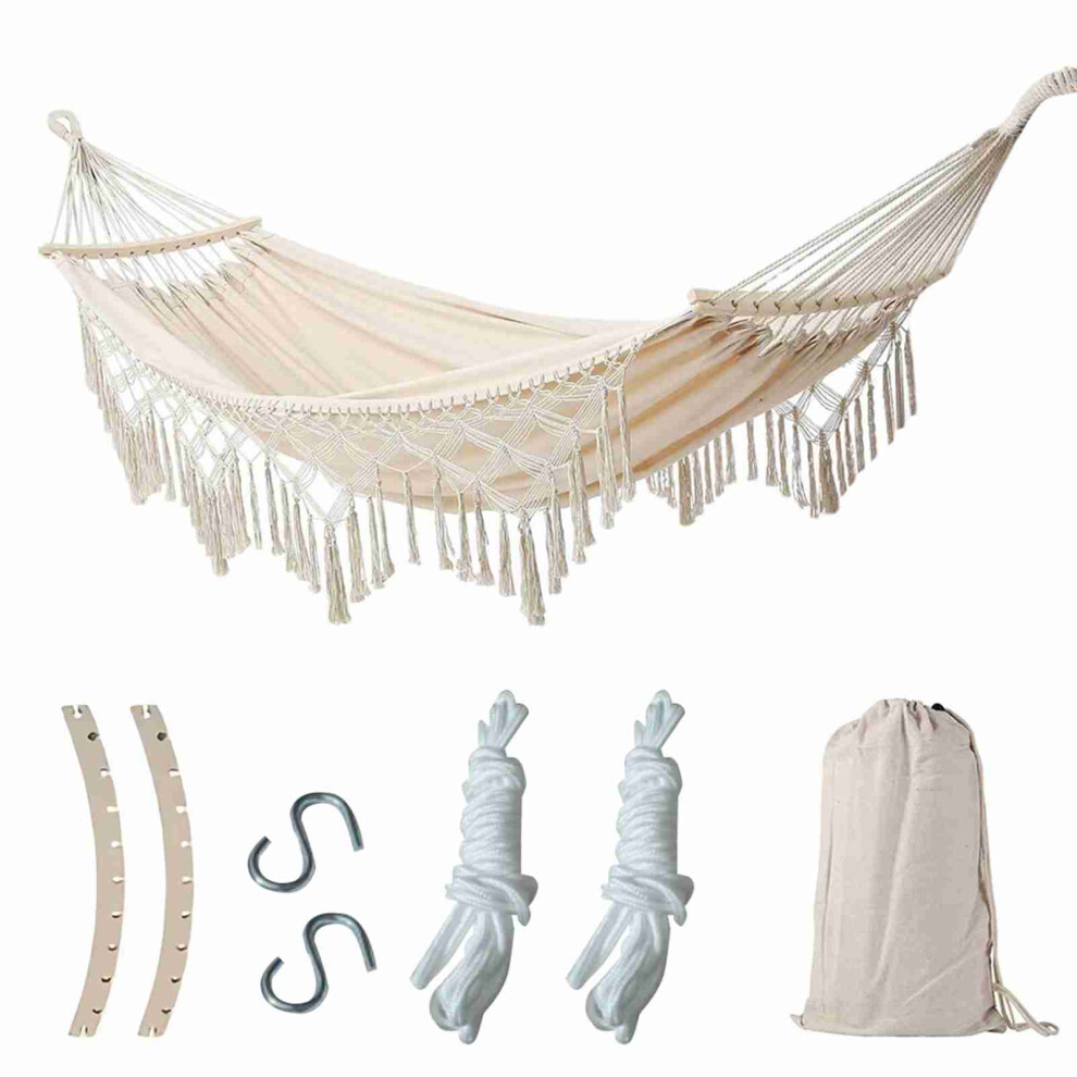 Double Macrame Hammock Two Person Swing Bed Beach Yard Bedroom Patio-image-OPC-PMX6TF6-NEW