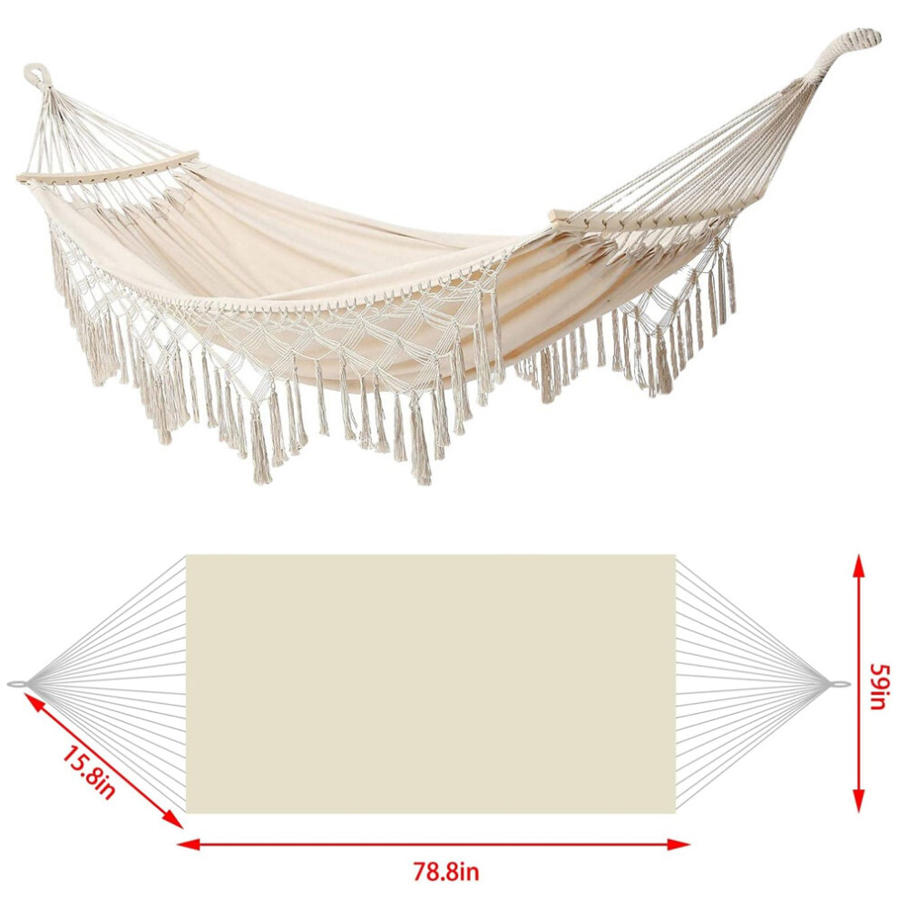Double Macrame Hammock Two Person Swing Bed Beach Yard Bedroom Patio-image-OPC-PMX6TFW-NEW