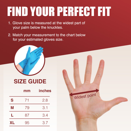 Merrimen Disposable Vinyl Gloves 4.8g Blue, Medium 1