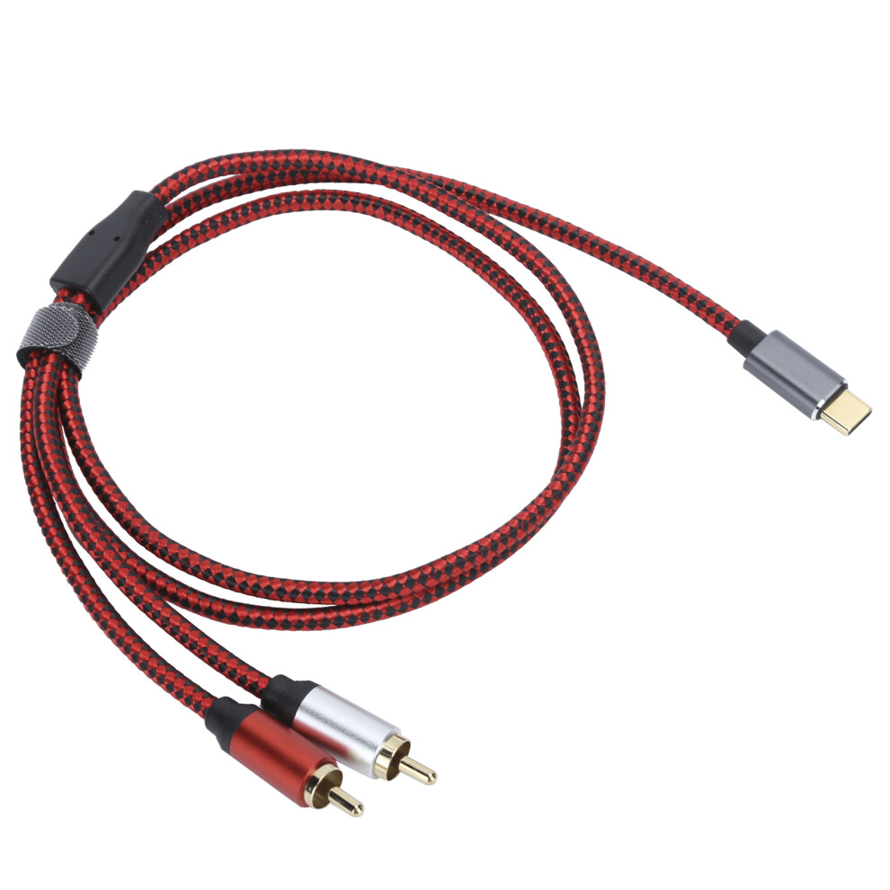Plated Type-C To 2Rca Audio Cable 1M For Phone Tablet Laptop Gold 9351360111167