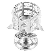 Electroplated Iron & Crystal Candle Holder 13x11cm Silver for Home & Wedding