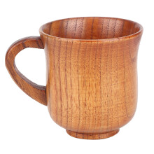 270ml umweltfreundlicher bemalter Holzbecher – langlebige Kaffeetasse mit Griff