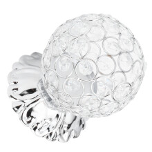 Electroplated Wrought Iron Crystal Candle Holder, Silver, 13x10.5cm