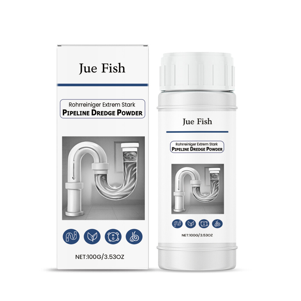 (100G) Jue Fish Drainage Unblocker Deeply Dissolves Hair, Oil And Dirt Accumulation And Smoothes Drainage Pipe Cleaners 4048284059433