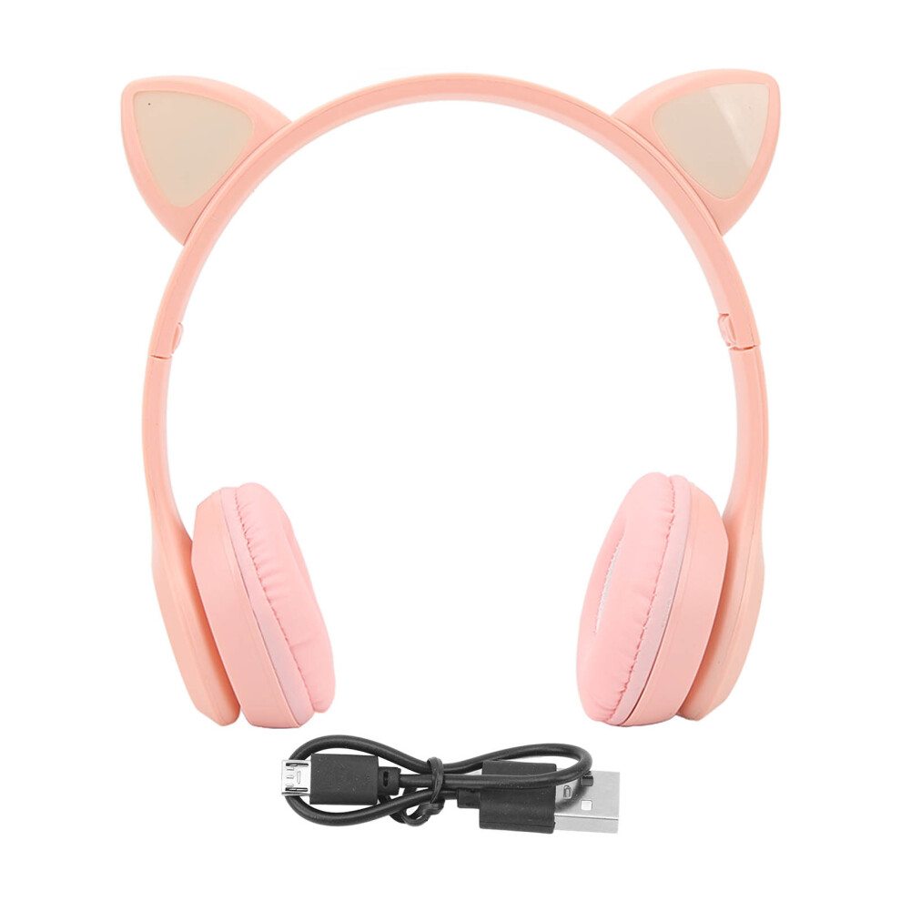 (Pink) P47M Wireless Cat Ear LED Headphone 400mAh Battery for Game Music-image-OPC-PMX7P9Z-NEW