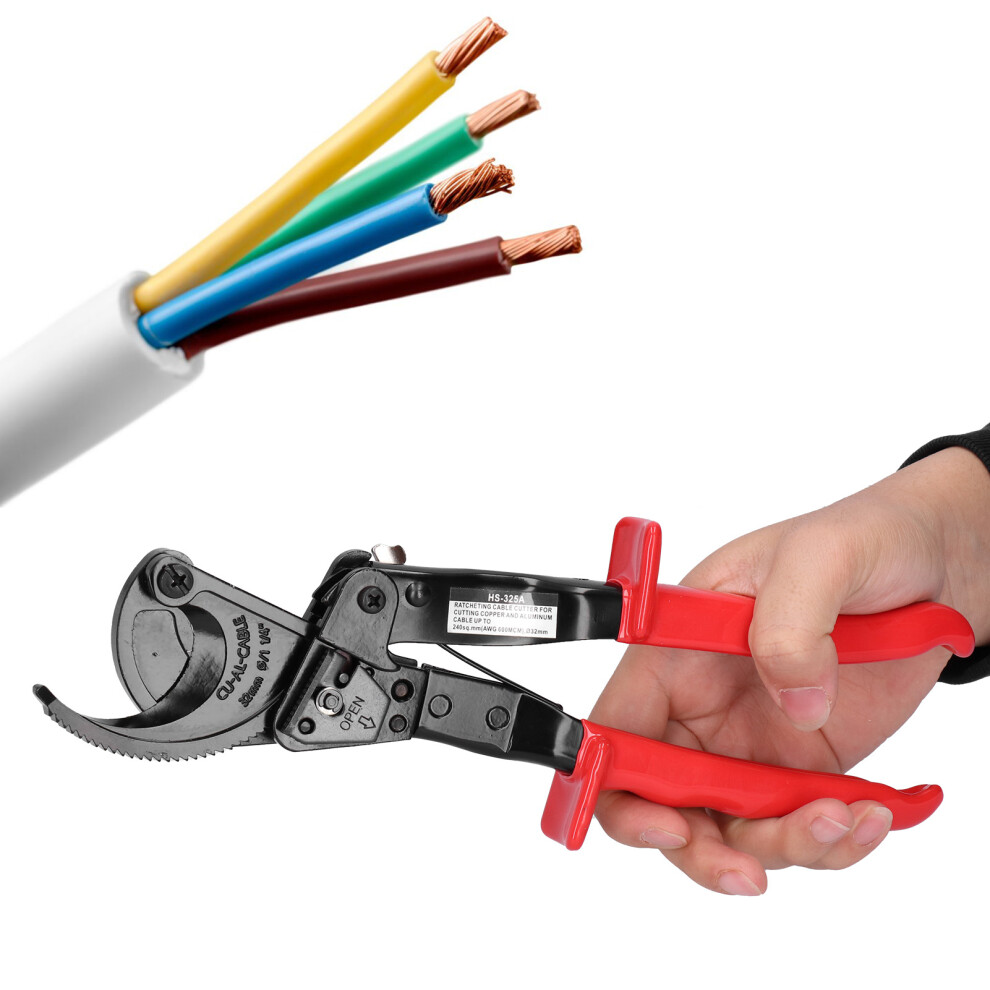 Hs-325A Ratcheting Cable Cutters, 240Mm Capacity, Durable Steel 9311360122976