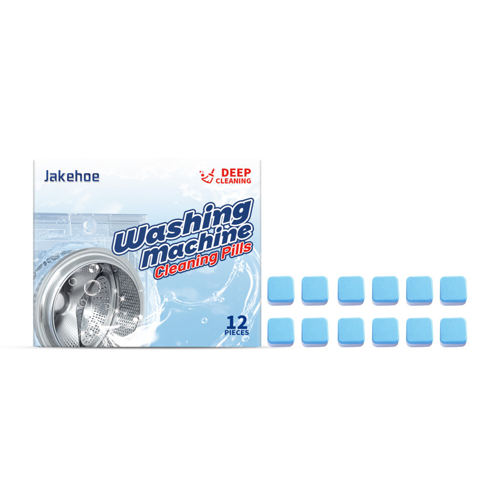 (12 pieces) JAKEHOE washing machine tank cleaning tablets deep cleaning stain removal odor drum impeller universal regular maintenance