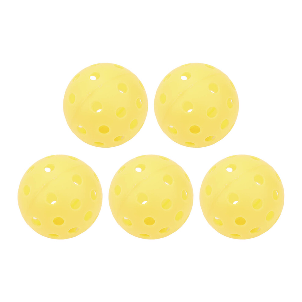 (Yellow) 5pcs Pickleball Balls 40 Holes Luminous 74mm Yellow-image-OPC-PMX7SYM-NEW
