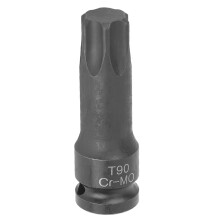 1/2" Sternseite Stecknussadapter T90 Schwerlast Chromstahl Schwarz