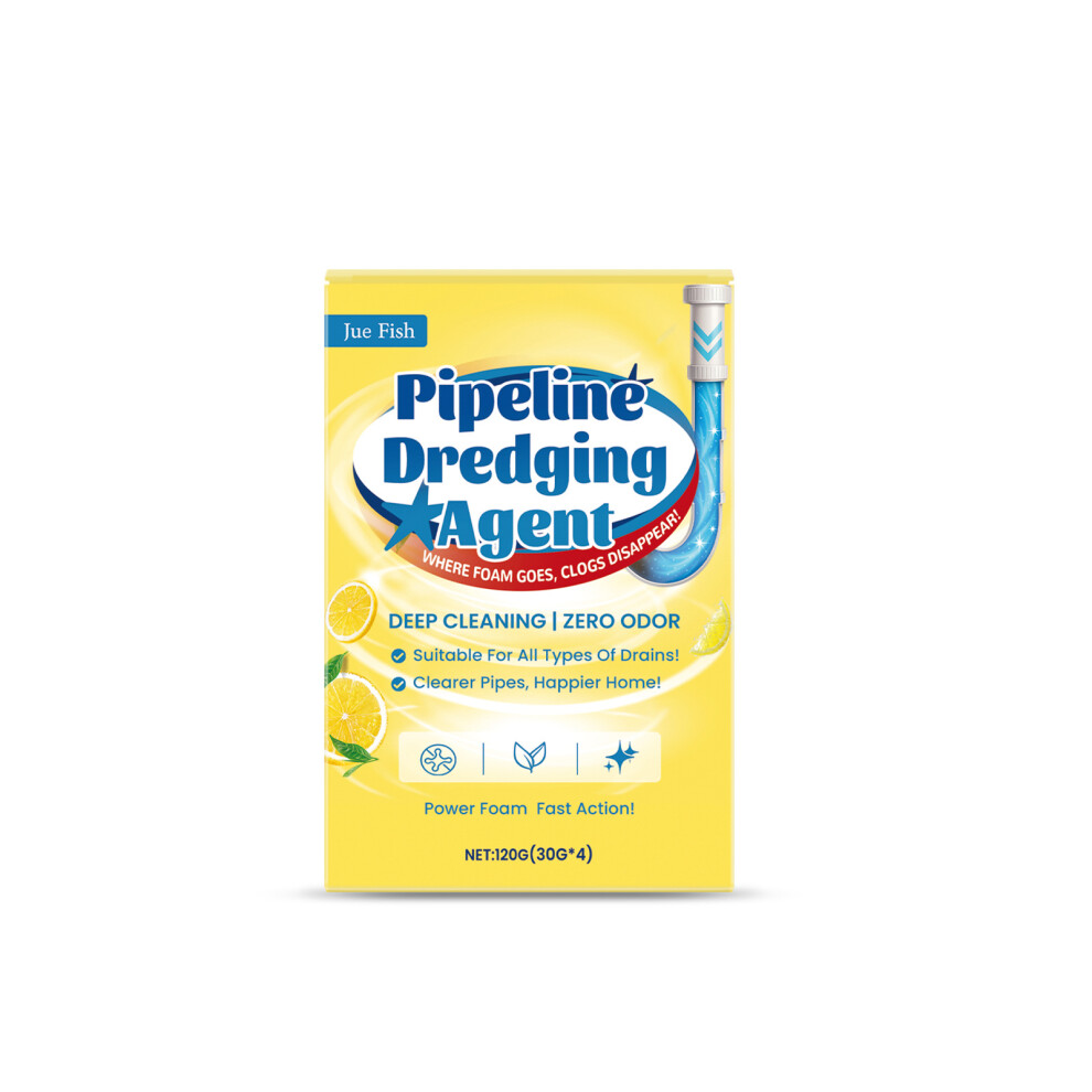 (120G(30G*4)) Jue Fish Pipe Unblocking Powder Cleans, Dissolves And Removes Odors From Various Blockages. Multi-Scenario Pipe Unblocking Powder. 4048284059884
