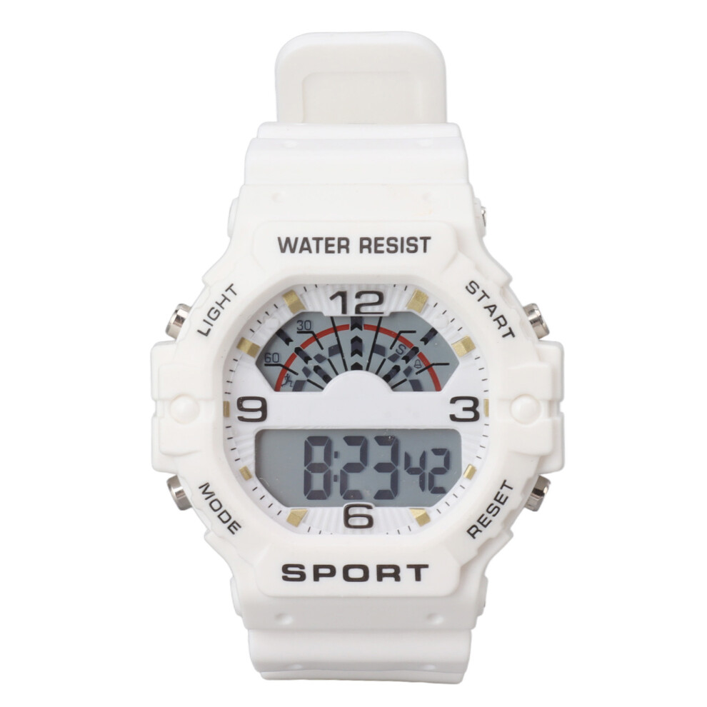 (White) Men's Digital Chronograph Watch Vintage Square WR50M Waterproof Grey-image-OPC-PMX7V66-NEW