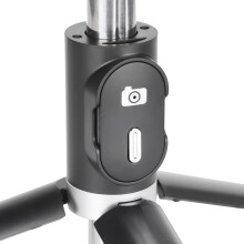 Black Wireless Bluetooth Selfie Stick with Light, 98cm, 55mAh