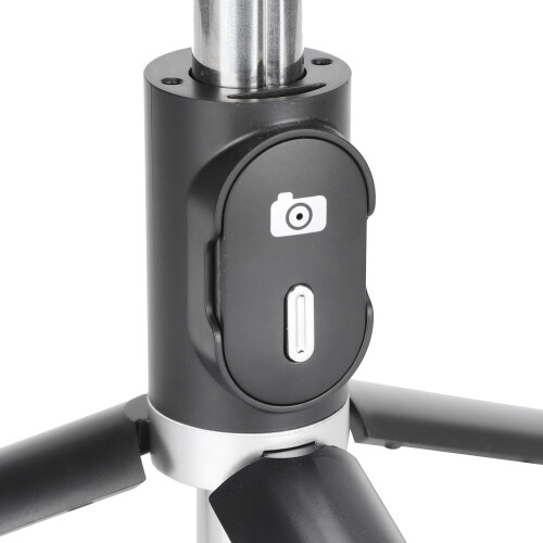 Black Wireless Bluetooth Selfie Stick with Light, 98cm, 55mAh