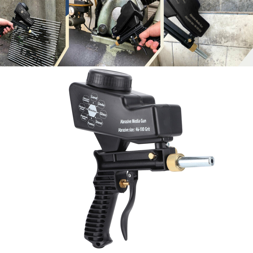 Small Gravity Type Sandblaster Gun For Car And Auto Color Black 4181360128903