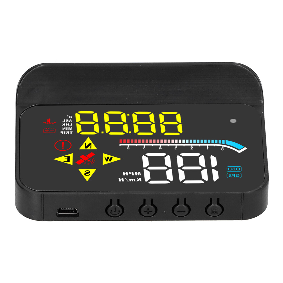 Car Hud Display With Obd2 & Gps Â Digital Speed Projector, Black 4161360130328