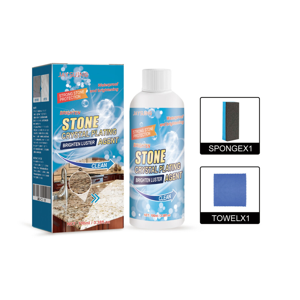 (100Ml Set) Jaysuing Stone Crystal Plating Agent Kitchen Quartz Stone Tile Countertop Scratch Cleaning Stain Brightener 4048284061030