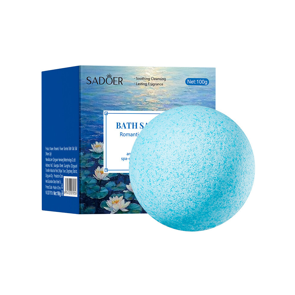 (Water lily) Romantic Floral Bath Salt Ball (Sinking Ball) 100g Cleansing Body Bath Salt Ball