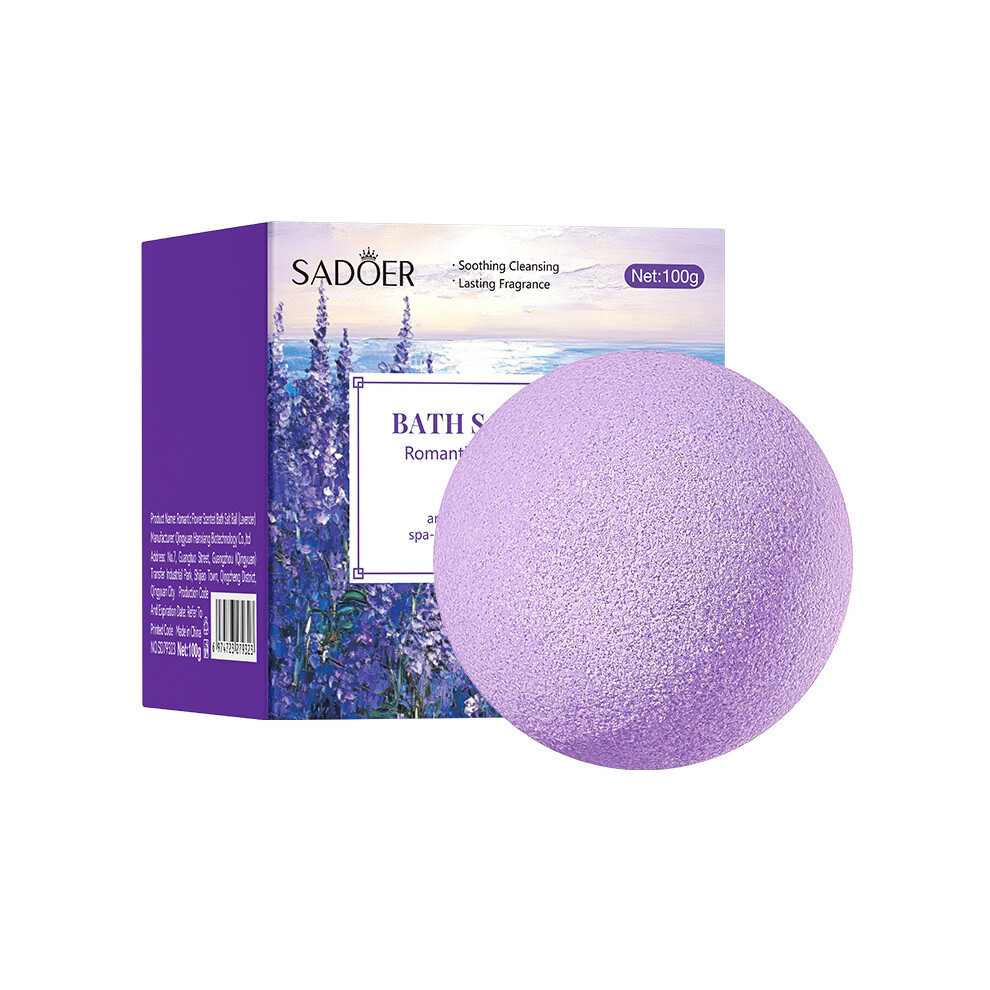 Lavender ((Lavender)) Romantic Floral Bath Salt Ball (Sinking Ball) 100G Cleansing Body Bath Salt Ball