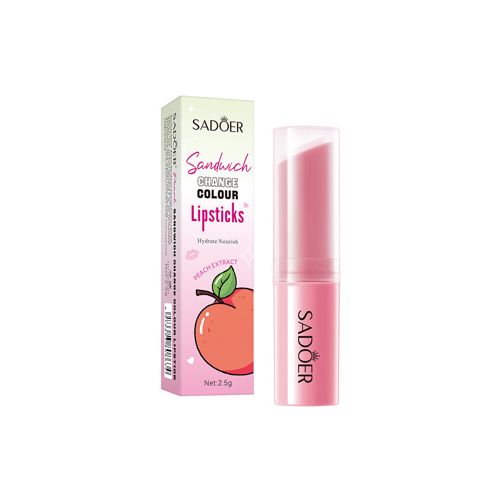 Peach ( 2.5G) Warm-Changing Lip Balm Sadoer Hydrating And Moisturizing Warm-Changing Hydrating Lip Balm