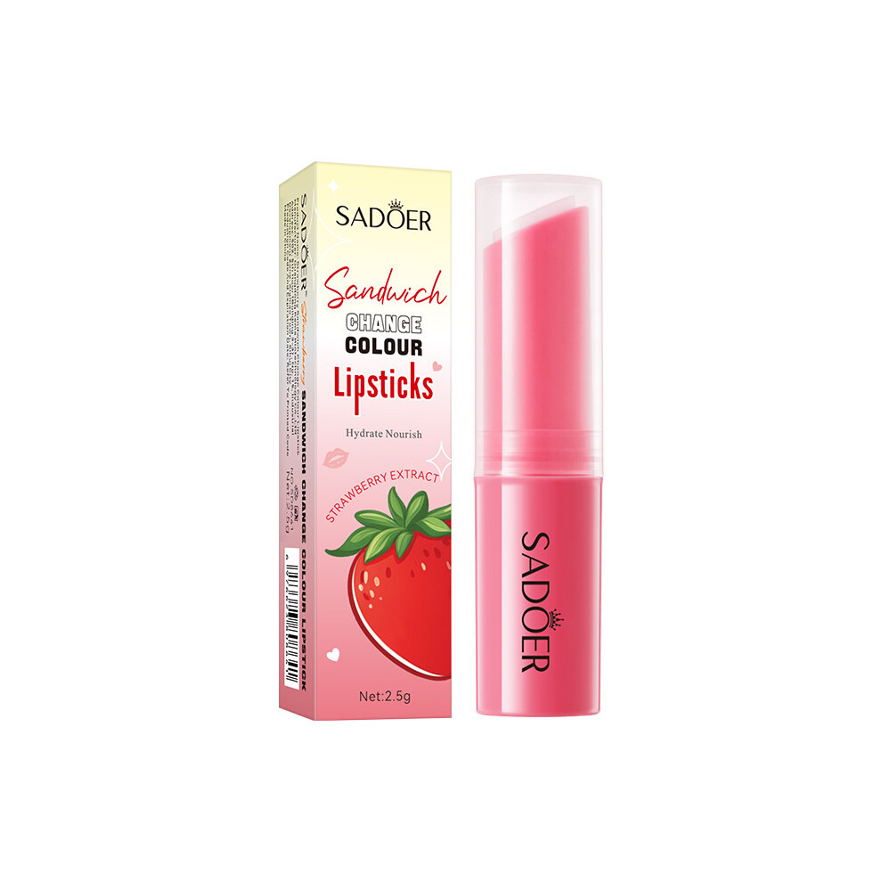 (Strawberry 2.5g) Warm-changing lip balm SADOER hydrating and moisturizing warm-changing hydrating lip balm