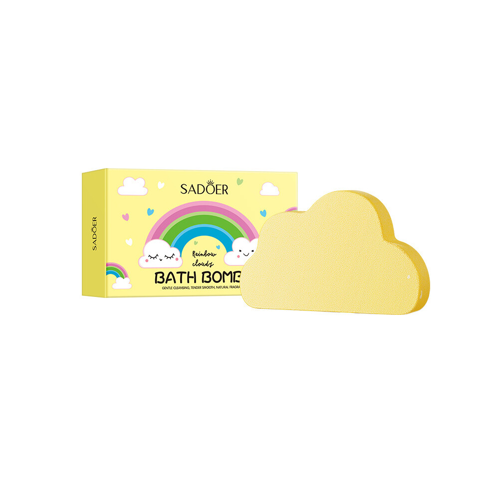 Yellow ((Yellow) 100G) Rainbow Cloud Bath Salt Balls 100G Deep Cleansing Body Bath Salts