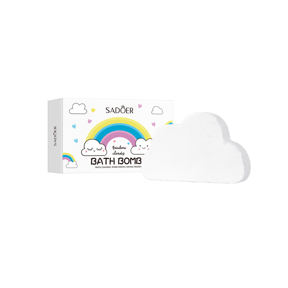 White ((White) 100G) Rainbow Cloud Bath Salt Balls 100G Deep Cleansing Body Bath Salts