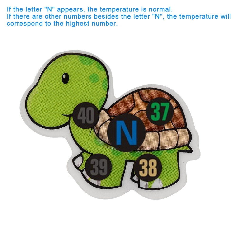 20pcs Cartoon Tortoise Fever Thermometer Stickers for Babies & Kids