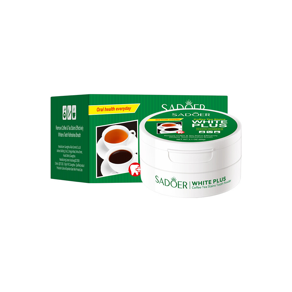 (Coffee) Tooth powder 60g SADOER removes tobacco stains, removes yellow teeth, cleans tartar and solidifies teeth toothpaste