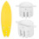 6pcs White Plastic Surfboard Fin Plugs G5 Round Cup & Key Set 6