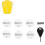6pcs White Plastic Surfboard Fin Plugs G5 Round Cup & Key Set 11
