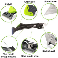Herbruikbare siliconen pads, kitapplicator met siliconen kitgereedschap, roestvrijstalen kitverwijderaar voor antislipgebruik, kitschraperset, een