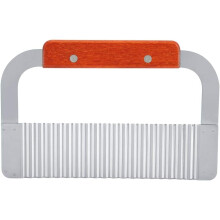 Crinkle & Straight Blades Potato Slicer, Wear-Resistant Corrosion-Resistant Stainless Steel For Uniform Slicing Ergonomic Wooden Handle