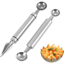 Melonenausstecher, praktisches dreieckiges Messer aus lebensmittelechtem Edelstahl für selbstgemachte Obstsalate, leicht zu reinigen und