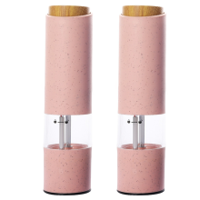 Spice Mill Set With Manual Ceramic Grinder, Battery Powered For Convenient One Hand Operation, Eco-friendly Material, Adjustable Roughness For Salt, P