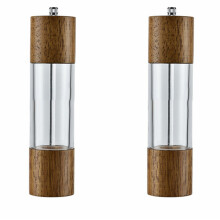 Ceramic Grinder Salt and Pepper Mill, Oak Material for a Firm Grip, Adjustable Coarseness for Personalized Grinds, Gift-Worthy Design for Any Occasion
